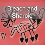 Bleach and Sharpie Valentines