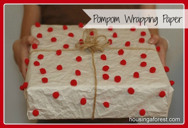 Anthropologie inspired Pompom Wrapping Paper