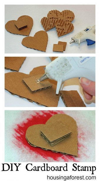 DIY Cardboard Stamp ~ simple stamps that your kids can make. I love the texture the cardboard creates!