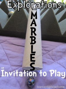 Exploration with marbles ~ Invitation to play