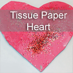 Glitter Tissue Paper Heart