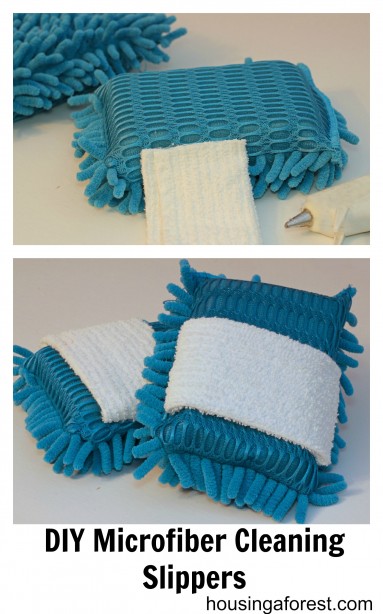 DIY Microfiber Cleaning Slippers ~ get the kids excited about cleaning!