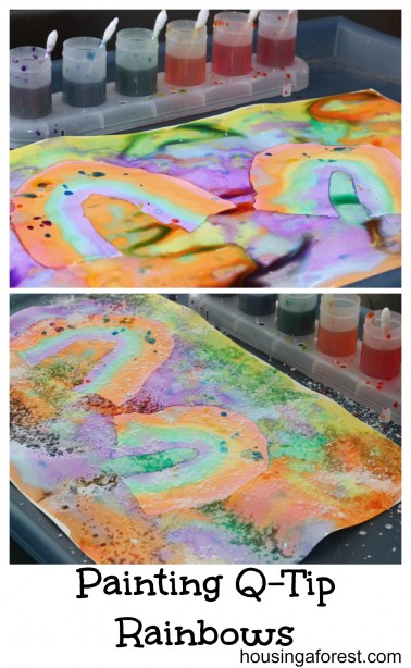 Painting Q-Tip Rainbows