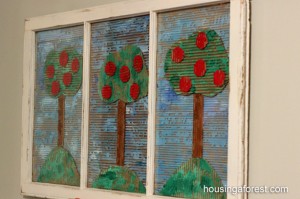 Recycled Cardboard Apple Trees