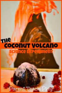 coconut volcano experiment for kids