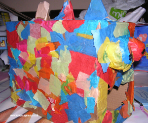 colourful cardboard box dinosaur