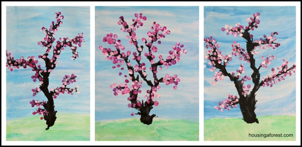 Spring Cherry Blossom Tree ~ beautiful kids art