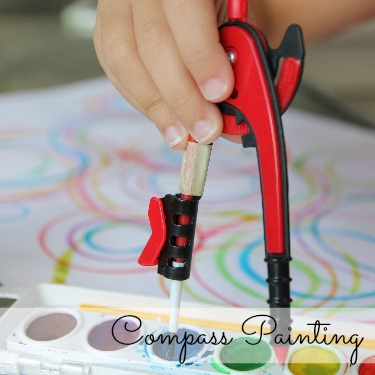 Compass Painting ~ a fun and playful way to combine math and art! Who knew school supplies could be so fun!
