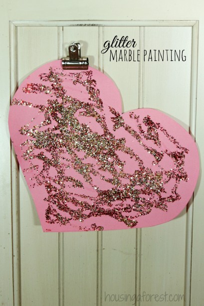 Glitter Marble Painting ~ simple art for kids