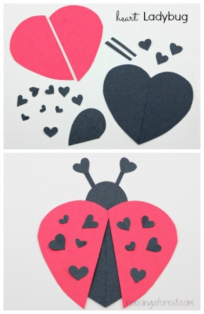 Adorable Heart Shaped Animal ideas ~ simple Valentine craft ideas for kids