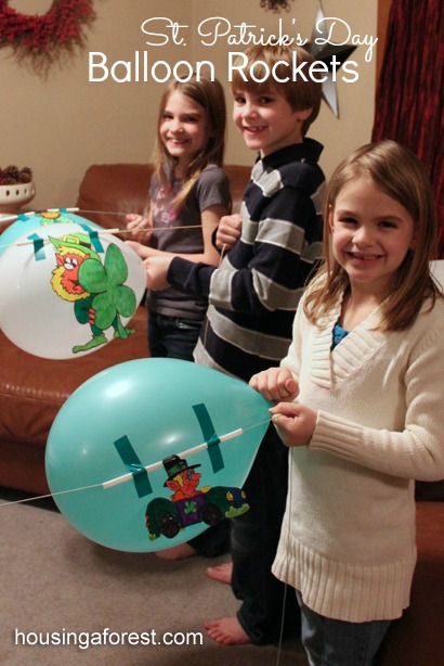 Balloon Rockets ~ Racing Leprechauns is a fun St. Patricks Day Activity