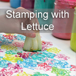 Vegetable Stamps using Lettuce