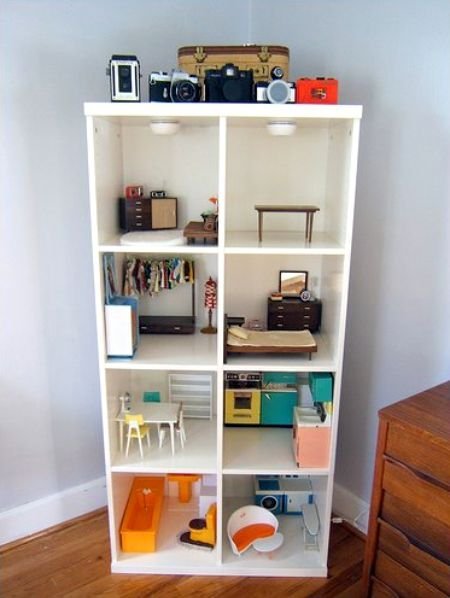 Bookcase Dollhouse from Apartment Therapy ~ Make our own adorable 