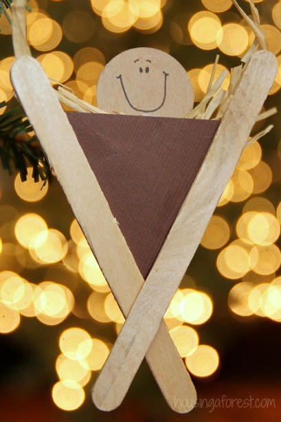 Nativity Craft for Kids ~ Popsicle Stick Manger