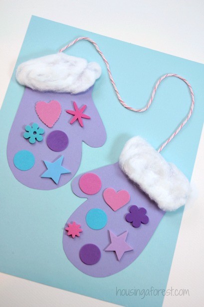 Preschool Winter Mittens ~ Easy and Inexpensive Christmas Craft