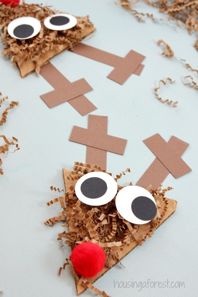 Reindeer Craft for Preschoolers ~ Shredded Paper Rudolph