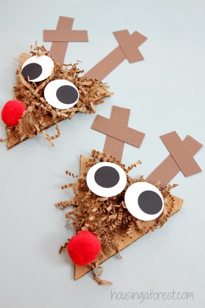 Reindeer Craft for Preschoolers ~ Shredded Paper Rudolph