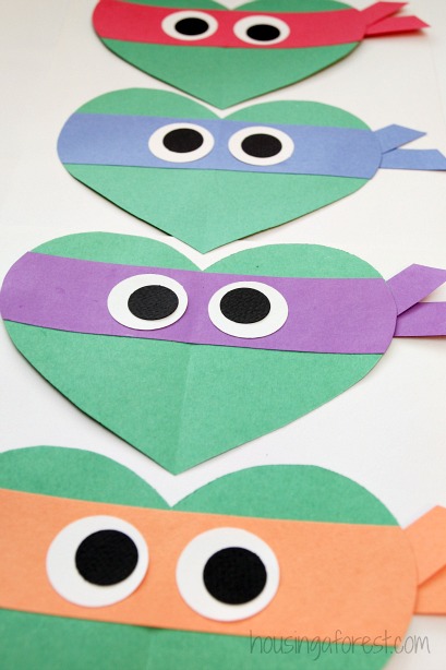  San Valentino Ninja Turtle Craft for Kids ~ A forma di cuore Teenage Mutant Ninja Turtles